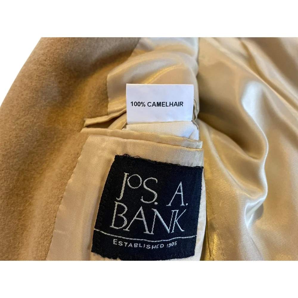 Jos A Bank 100% Camel Hair Sport Coat Blazer 40R Mens 2 Button Tan Beige - Picture 3 of 6